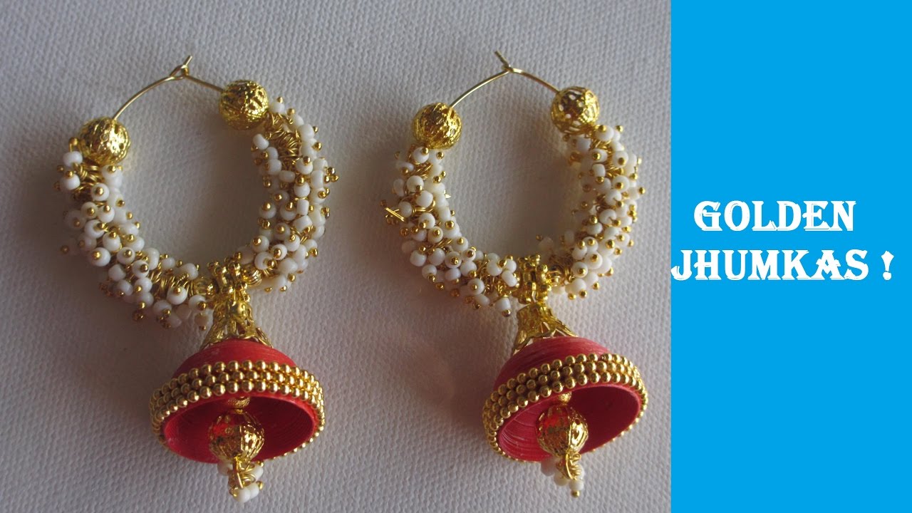 Quilled Jhumkas,how to make Quilled Jhumkas,Craft - webindia123.com