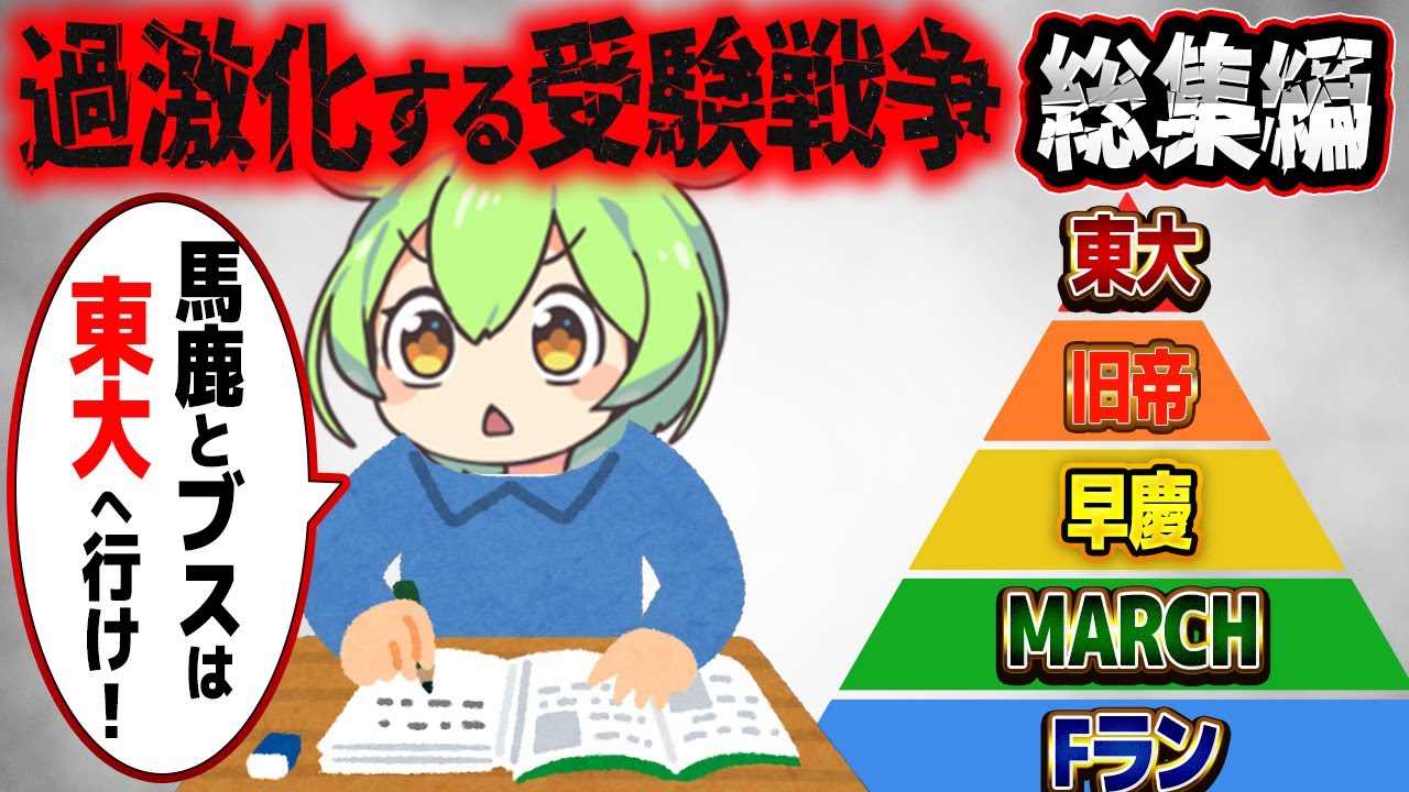 【総集編】超過激化する大学受験の世界知ってる？【ずんだもん解説】