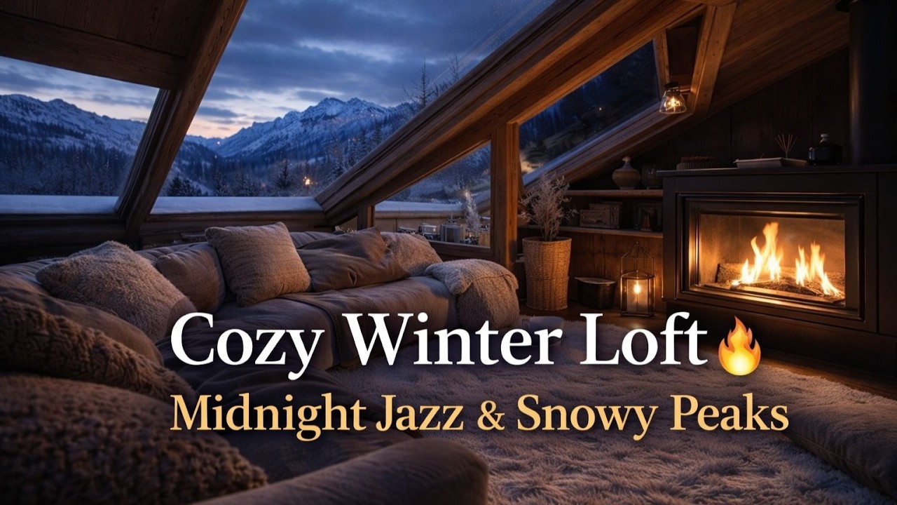 Cozy Winter Loft 🔥 Midnight Jazz & Snowy Peaks