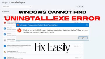 Fix Windows Cannot Find Uninstall.exe Error