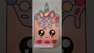unicorn cake coloring oil pastel color