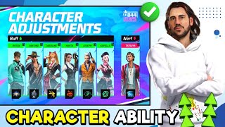 Free Fire Characters Ability Changes After ob44 update + OB44 All Characters Changes Confirm 😮🤠