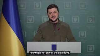 [ENGLISH AUDIO] 3/18/22 Zelensky's Evening Wartime Address to the World [Subtitles]