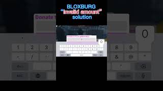 BLOXBURG “INVALID AMOUNT” FIX #roblox #bloxburg #bloxburgroleplay