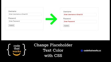 Change HTML Placeholder Color with CSS