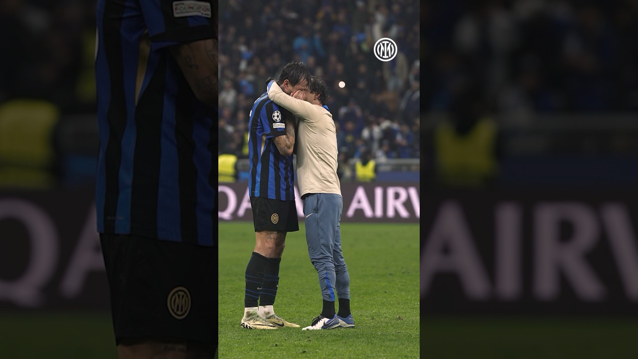 Acerbi and the emotions of your first UCL goal 🖤💙 