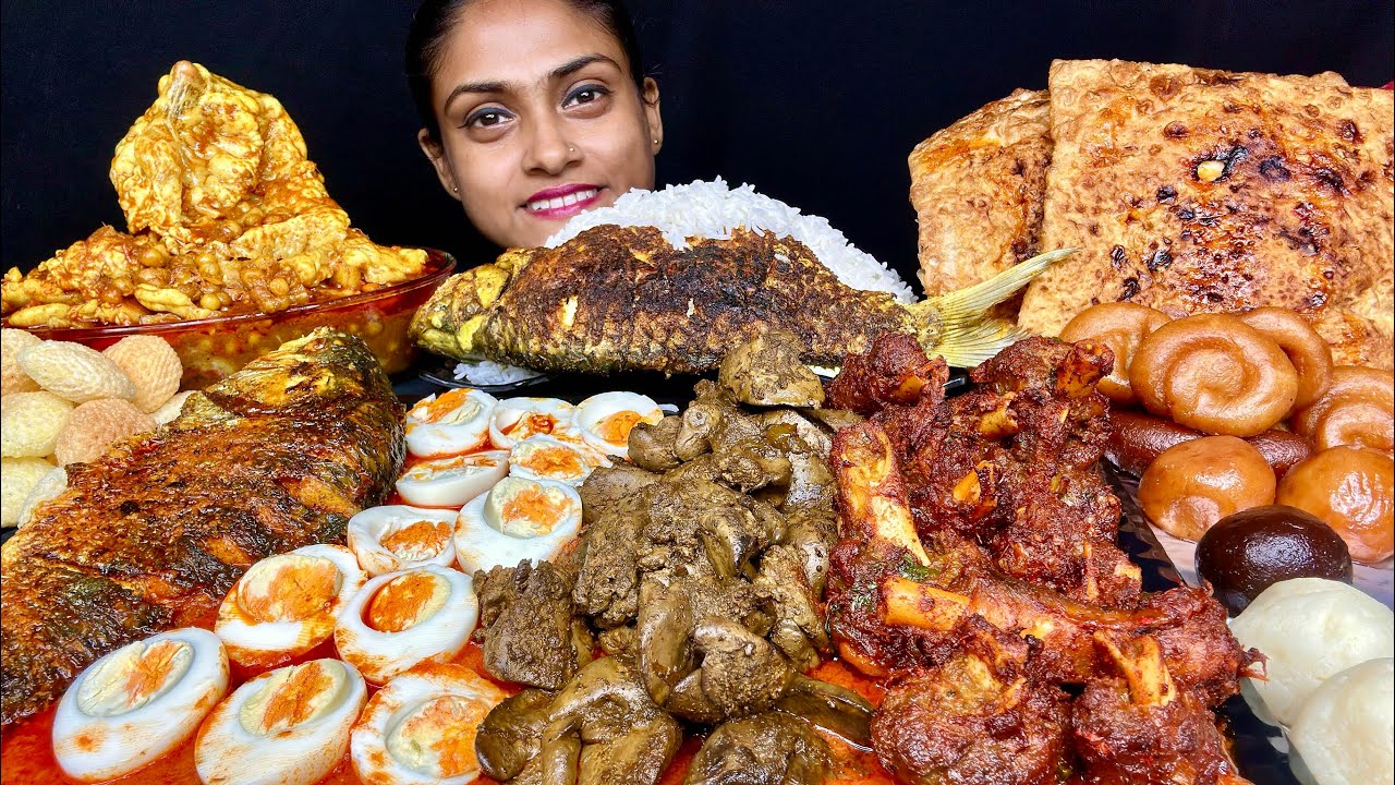 Whole Fish Curry Egg Curry Kaleji Curry Mutton Curry Moglai Paratha Mutton Fat Ghugni Fish Fry Rice