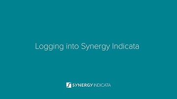 1.2 Logging into Synergy Indicata