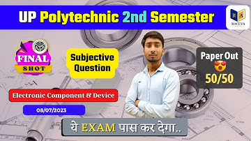 ECD Important Question 2023 | U.P. Polytechnic 2nd Semester Electronic Component and Device 2023
