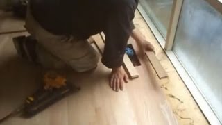 Watch installing red oak unfinished hardwood flooring close to the
windows and patio door. please thumb up! previous mryoucandoityouself
video:https://youtu....