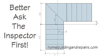 Two Step Winder Design or Angled Landing Step Interpretation of Building Codes