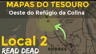 Red Dead Redemption 2 Mapa do tesouro OESTE DO REFÚGIO DA COLINA