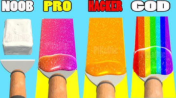 NOOB vs PRO vs HACKER vs GOD in Glitter Scrape 3D