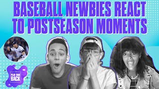 Baseball Newbies React to Epic MLB Postseason Moments! | Derek Jeter Flip, 2016 Cubs winning + more!
