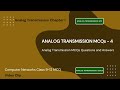Analog Transmission MCQs Questions & Answers | Transmission Notes PDF | Class 9–12 | Ch 4 MCQ | App