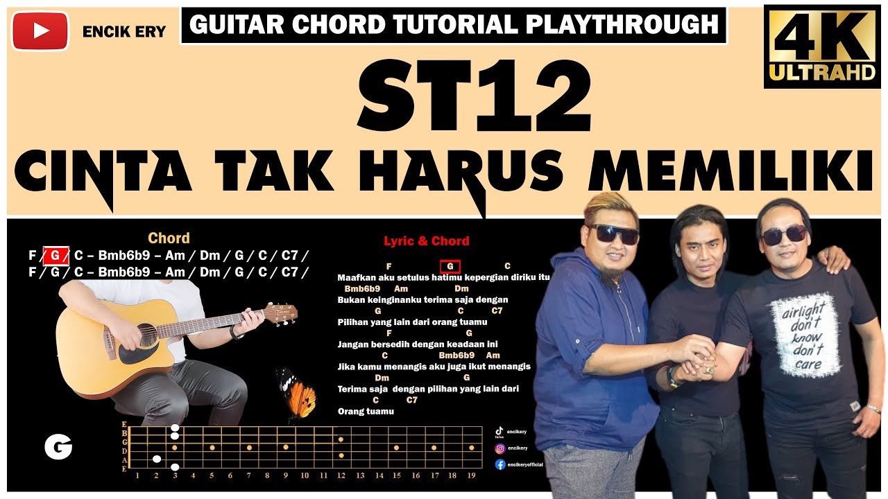 ST12 Cinta Tak Harus Memiliki ( Guitar Chord Tutorial Playthrough