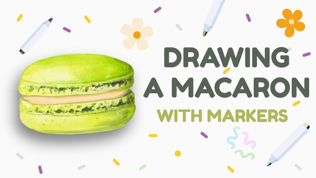 How to Draw a Macaron with Markers – Step by Step (No Talking) - YouTube