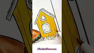 Calm Your Mind With This Girl Building A Birdhouse Coloring Page