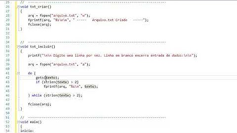 Manipulação de arquivos TXT em programação C