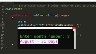 Java program to input month number and print number of Days | Learn Coding - YouTube Java Program To Input Month Number And Print Number Of Days | Learn Coding - Youtube