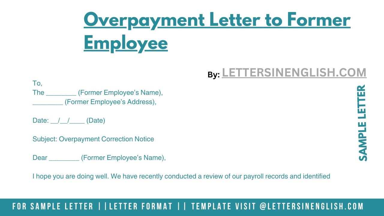 Overpayment Letter To Former Employee - YouTube