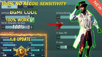 New Update 1.8.0!! Op Sensitivity CODE+Control Setting PUBG Mobile║BGMI 1.8 Best Sensitivity