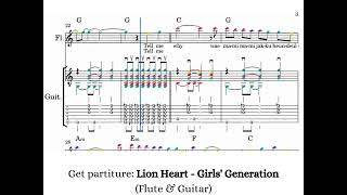 Lion Heart - Girls' Generation (Flute & Guitar) Music Notes