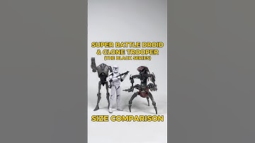 SIZE COMPARISON: CLONE TROOPER & SUPER BATTLE DROID - BY HASBRO THE BLACK SERIES - STAR WARS AOTC #f