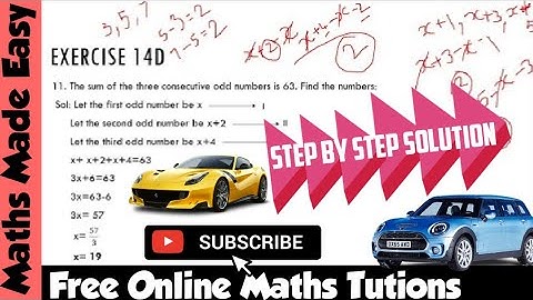 LINEAR EQUATIONS CLASS 7th || CONSECUTIVE ODD NUMBERS ||SIMPLE LINEAR EQUATIONS Exercise14D Part11