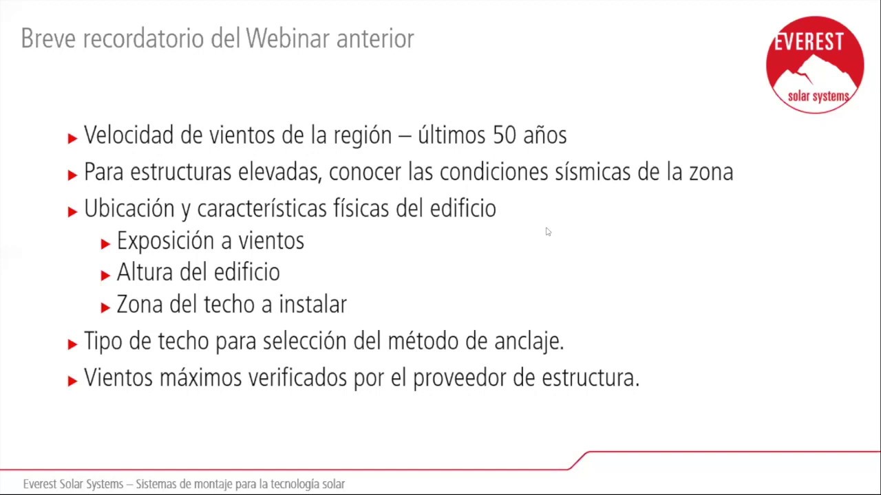 Fuerzas a considerar para una estructura y métodos de fijación