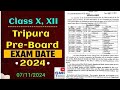 Tripura Pre Board Exam Routine 2024 @SMDN Tutorial