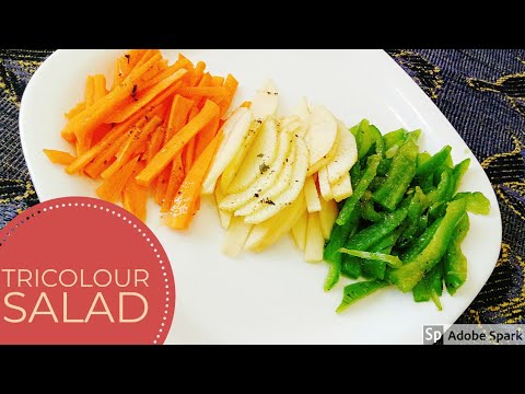 tricolour-salad-l-independence-day-special-l-crunchy-salad-recipe-l-carrot-apple-capsicum-salad