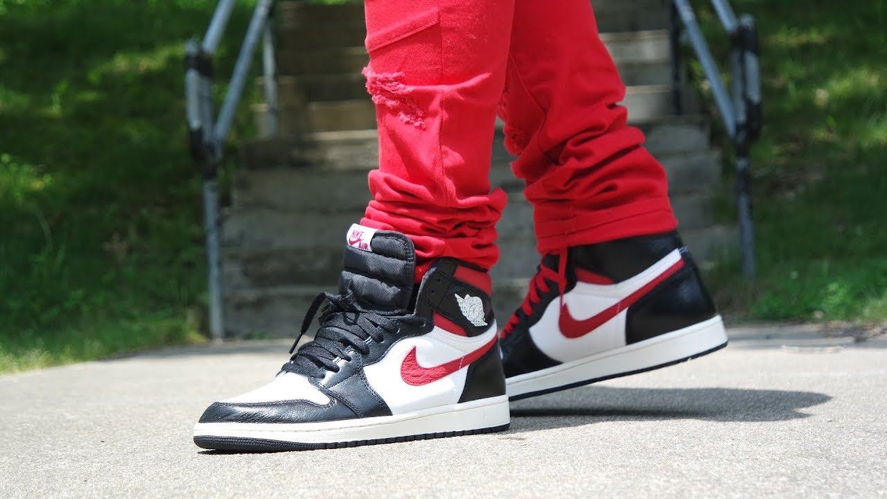 gym red 1s on feet