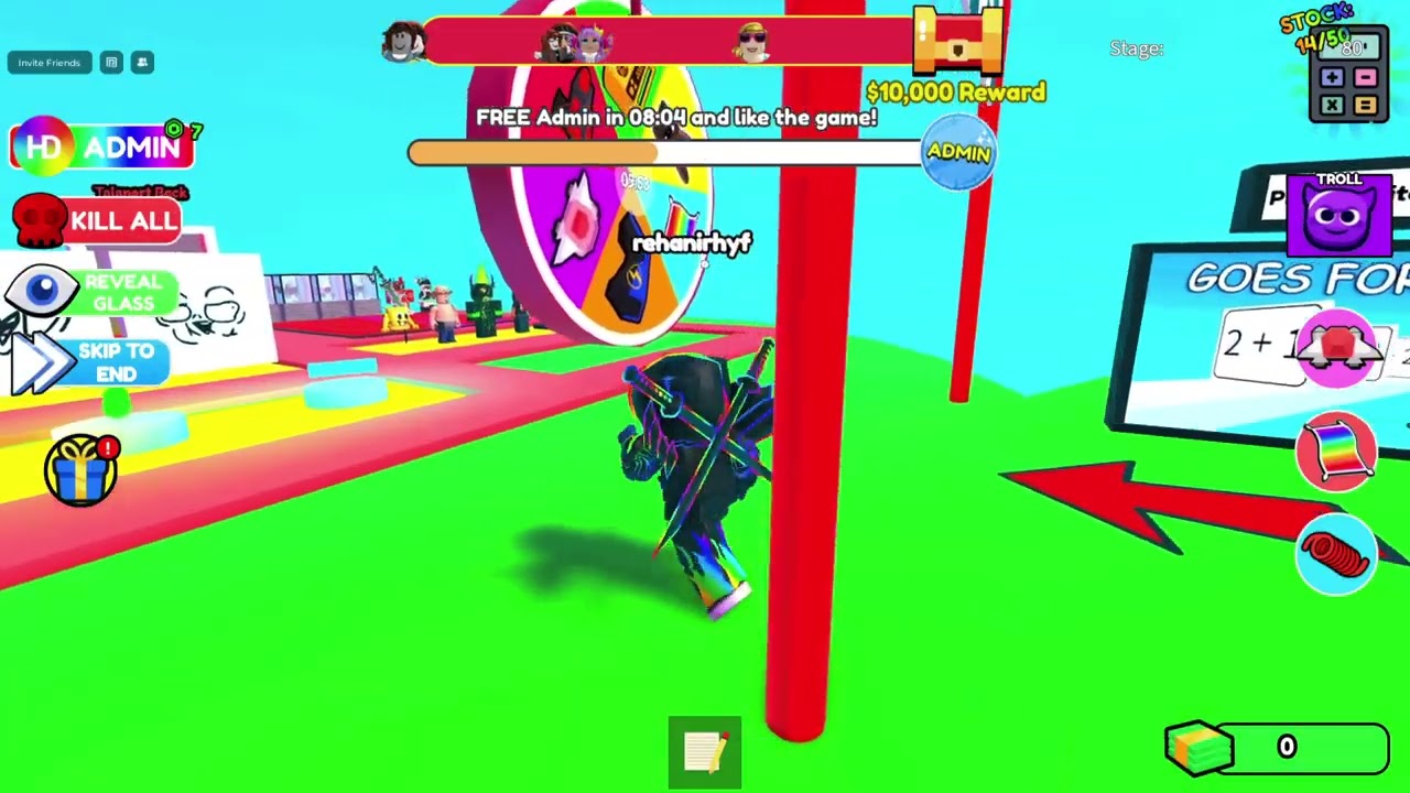 Doing a math glass bridge 2 times and unlocking the secret code