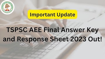 TSPSC AEE Final Answer Key 2023 Out | Telangana AEE Final Response Sheet | Check Result Date