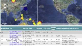 Large EarthQuake IZU Islands japan 7.0 mag 01/01/2012
