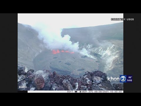 5 P.M. UPDATE: Halemaʻumaʻu crater in Kīlauea erupting