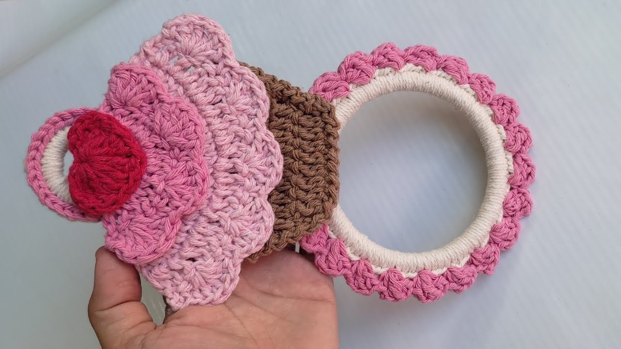 Passo a passo Cupcake de crochê + aula do porta pano aula completa #cupcake #portapanodeprato