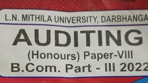 Bcom Part 3 Auditing Live Class