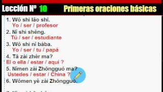 Aprende Chino Fácil. 10. Primeras Oraciones Básicas.