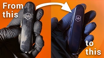 How to Remove Scratches From Victorinox Knife | Polishing Victorinox Scales (Red+Black)