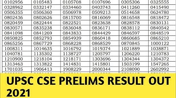 UPSC Prelims Result 2021 | UPSC CSE Pre Result | UPSC Prelims 2021 Result | UPSC CSE Prelims Result