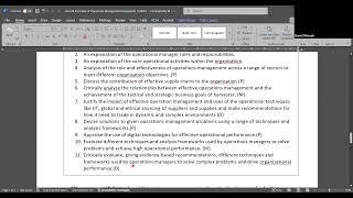 Pearson-BTEC-Unit- Principles of Operations Management- Assignment Discussion-(NS)