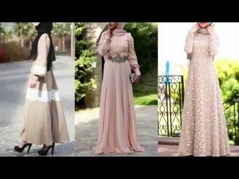 Beautiful Beige Hijab Dresses فساتين جميلة للمحجبات باللون البيج