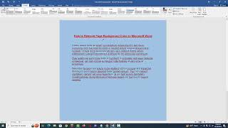 How to Remove Page Background Color in Microsoft Word