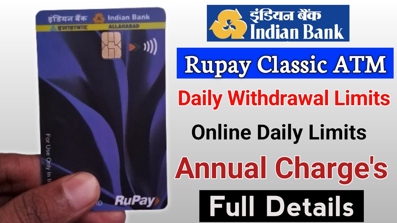 Indian Bank Rupay Classic Debit Card Charges | annual charges of Indian bank debit card | INDIANBANK