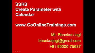 SSRS Part5 - Create Parameter with Calendar