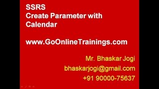 SSRS Part5 - Create Parameter with Calendar