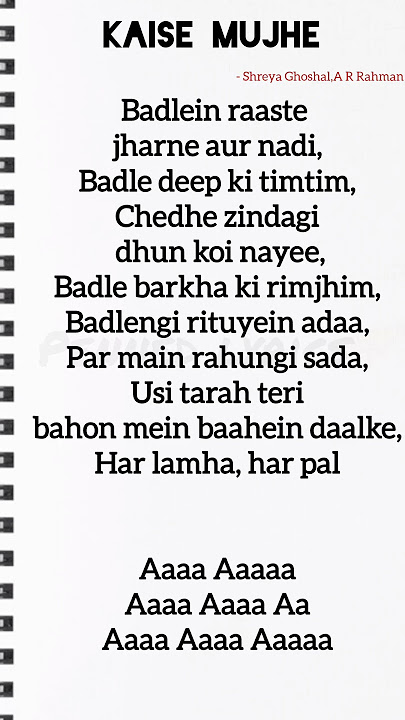 Kaise Mujhe song lyrics|| Ghajini #shortsfeed #ghajini  #music #lyrics #songlyrics #shorts #yt