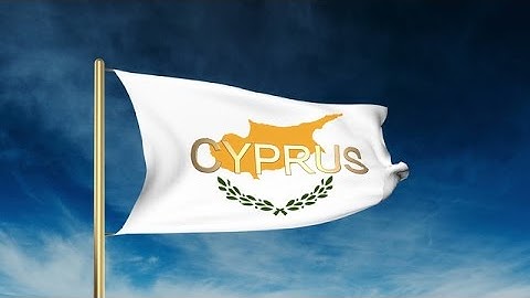 Cyprus Flag Slider Style With Title. Waving In The Wind With Cloud Background An Stock Animation